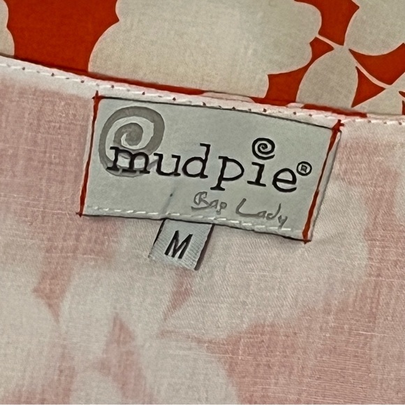 Mud Pie Orange with White Flowers Sleeveless Dress Size Medium - Picture 5 of 8